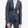 Patch Pocket Tux Stripe Blazer Charcoal with Black