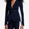 Patch Pocket Tux Stripe Blazer Deep Navy With Chalk