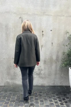 Peacoat Pressed Wool Dark Khaki