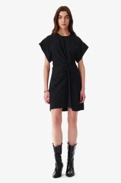 Pena Wrap Mini Dress Black