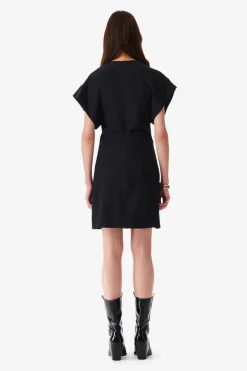 Pena Wrap Mini Dress Black