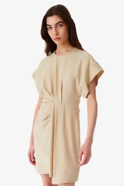 Pena Wrap Mini Dress Light Beige