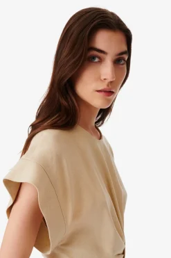 Pena Wrap Mini Dress Light Beige