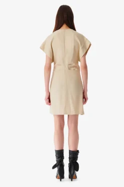 Pena Wrap Mini Dress Light Beige