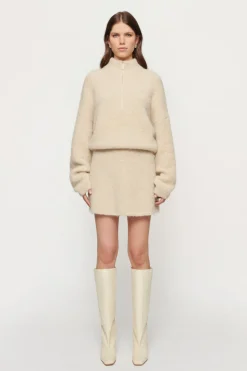 Penn Boucle Mini Skirt Alabaster