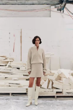 Penn Boucle Mini Skirt Alabaster