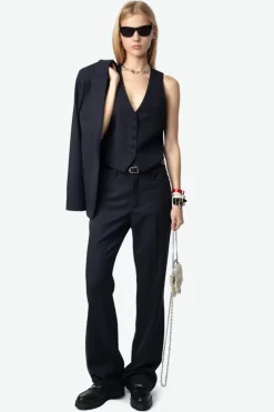 Pistol Trousers 100% Virgin Wool Encre