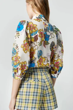 Pleated Short Lime Plaid