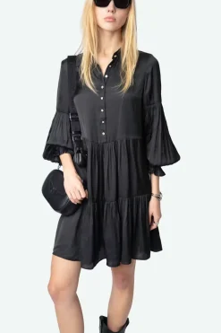 Randy Satin Dress Black