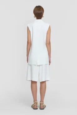 Renowned Sleeveless Blazer Ivory