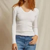 Robyn U Neck Long Sleeve White