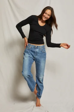 Robyn U Neck Long Sleeve True Black