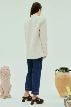 Seb Embellished Blazer Cream