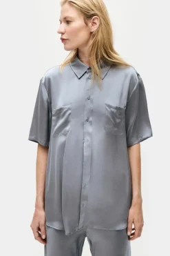 Short Sleeve Boyfriend Shirt Storm