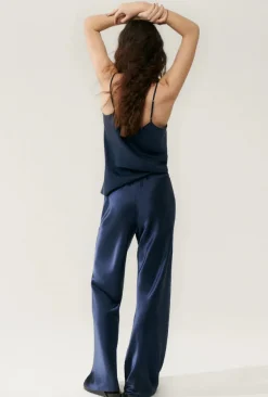 Silk Laundry Bias Cut Pants Midnight