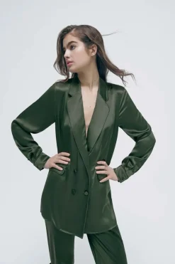 Silk Laundry Relaxed Blazer Cedar