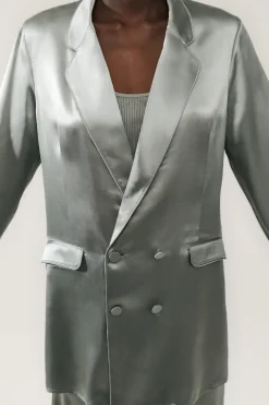 Silk Laundry Relaxed Blazer Moon