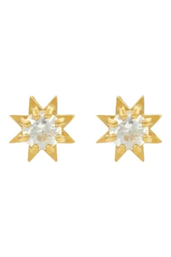 Stella Earrings Gold With White Zircon