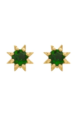 Stella Earrings Gold With Chrome Diopside