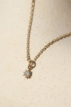 Stella Necklace Gold With White Zircon