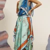 Surrealist Summer Scarf Midi Dress Multi
