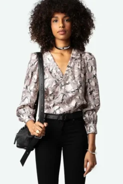 Telia Silk Twill Blouse Ecru