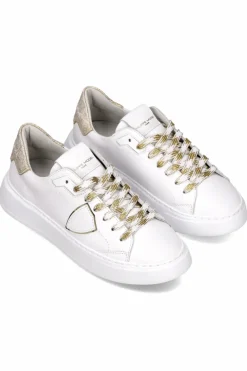 Temple Low Woman Veau Glitter Blanc