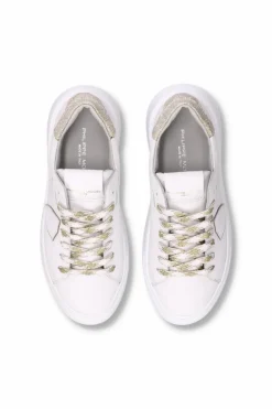 Temple Low Woman Veau Glitter Blanc