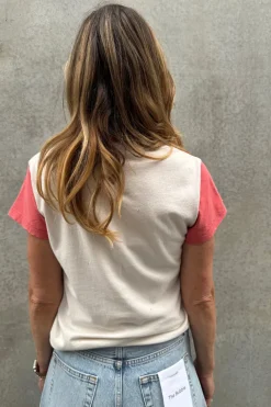 The Beatles Color Block Tee Off White/Vintage Red