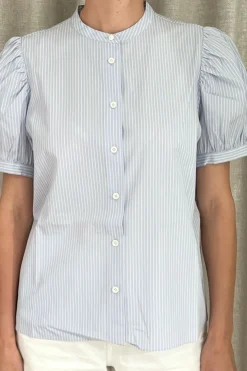 The Gathered Top Light Chambray Multi