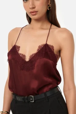 The Racer Charmeuse Cami Syrah