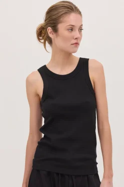 The Ribbed Tank Black