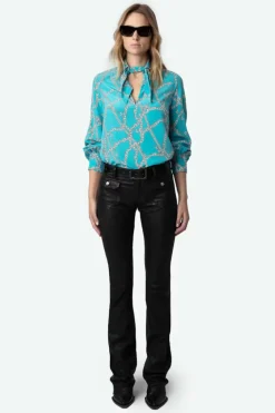 Tuile Silk Blouse Aqua