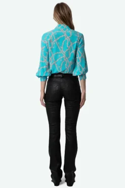 Tuile Silk Blouse Aqua