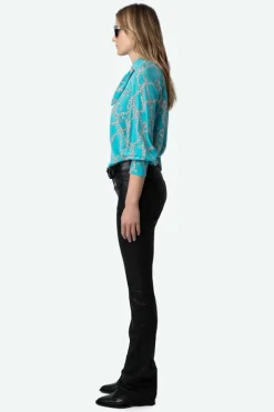 Tuile Silk Blouse Aqua