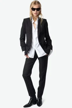 Valse Rhinestone Blazer Black