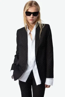 Valse Rhinestone Blazer Black