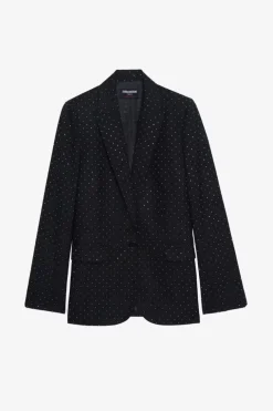 Valse Rhinestone Blazer Black