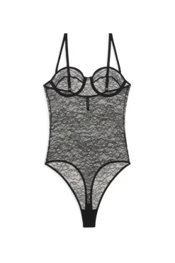 Via Bodysuit Black Lace