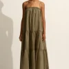 Voluminous Tiered Sundress Olive