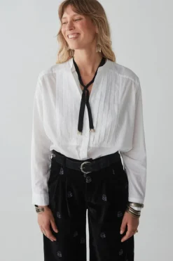 Yves Blouse Tuxedo Off White