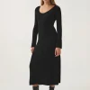 Zeitgeist Knit Midi Dress Black