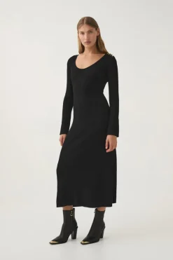 Zeitgeist Knit Midi Dress Black