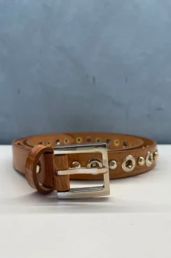 Zoe Studded Belt Caramel